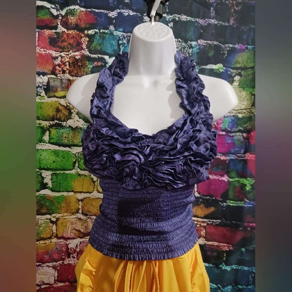 Fashion Exit 90's Style Vintage Purple Halter Top Size Small